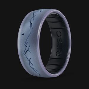 Etched Highs & Lows Nightfall Moonstone/Black Pearl Enso Ring